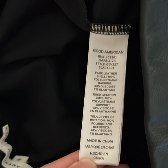 Good American Black Better Than Leather Faux Leather Leggings Size 2 - Picture 9 of 9